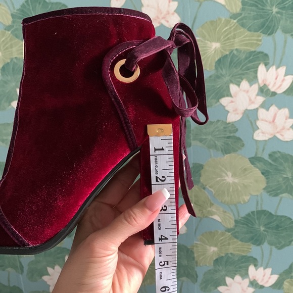 Burgundy velvet booties 🎀 - Picture 7 of 7